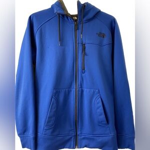 The North Face full zip long sleeve unisex royal blue hoodie